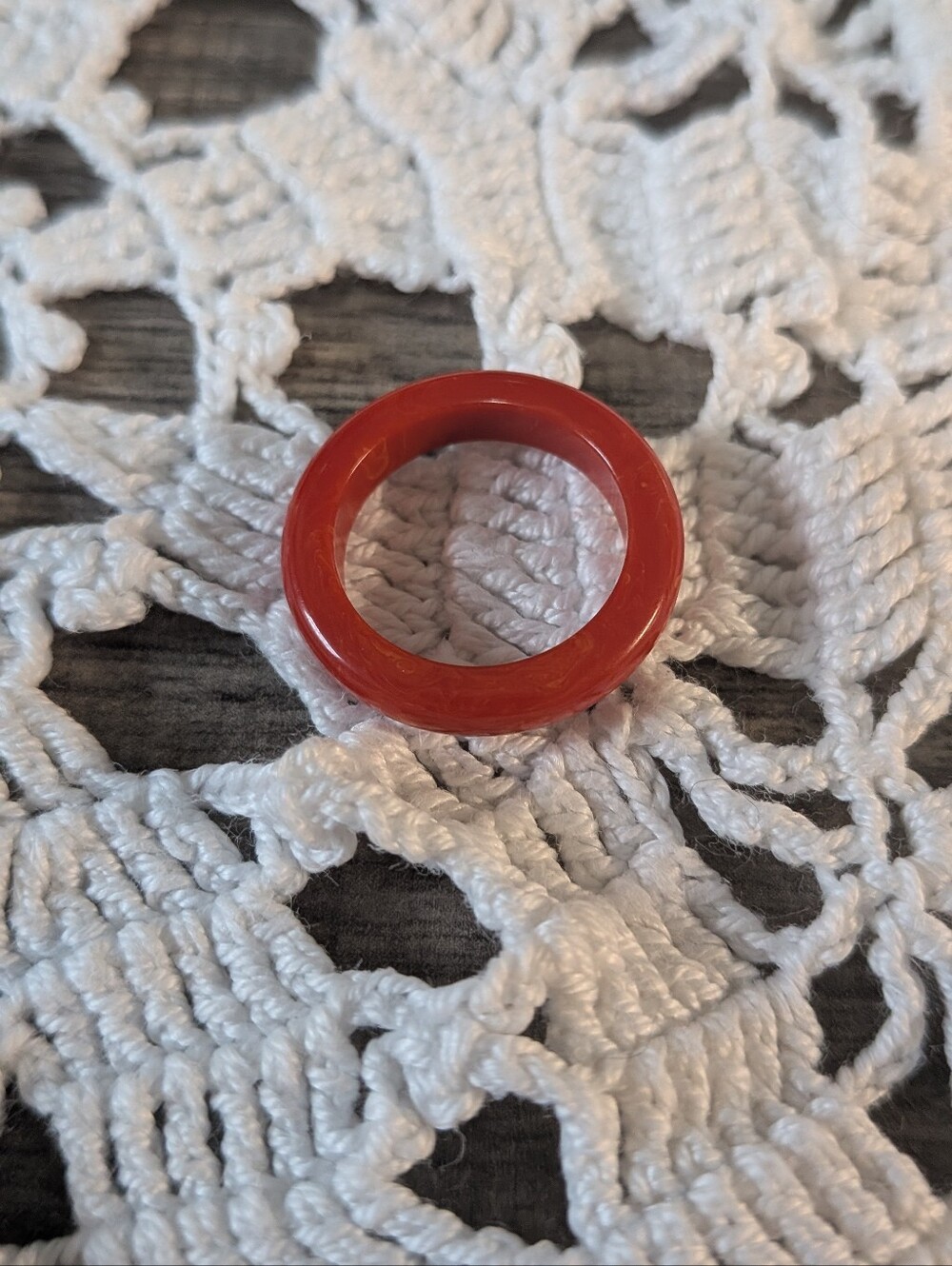 Red Bakelite Ring Size 6